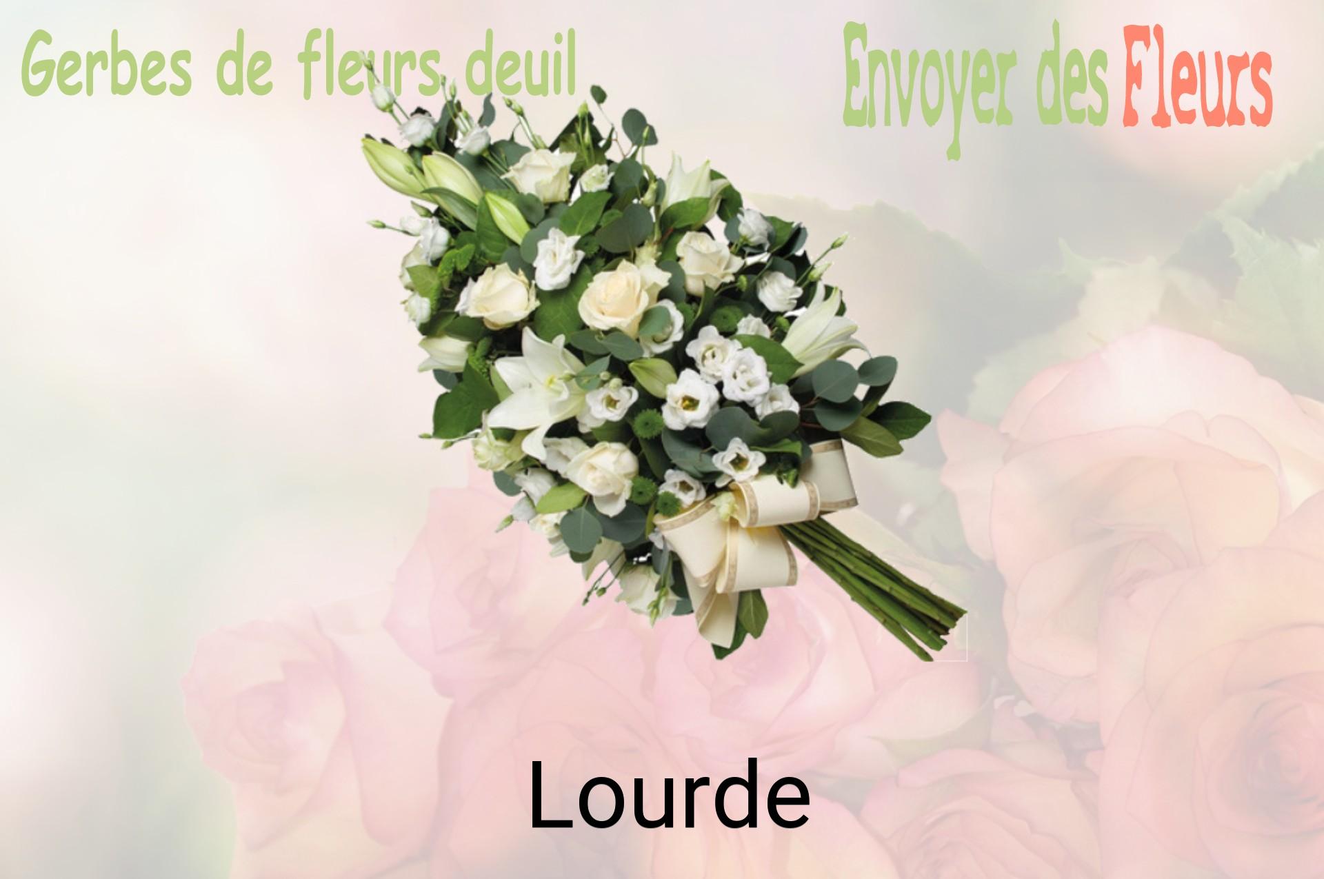 Gerbe de fleurs de deuil livrée à Lourde